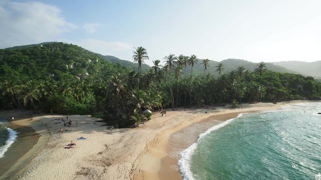El Cabo San Juan del Guia beach, elevated view, Tayrona National Natural Park, Magdalena Department, Caribbean, Colombia