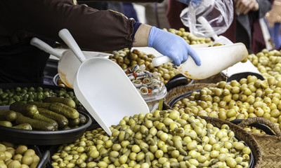 Olives in a market