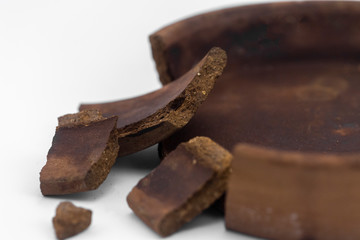 broken pottery close-up