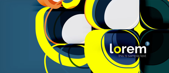 Round triangles geometric shapes composition