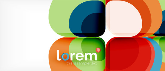 Abstract background - geometric multicolored round shapes composition. Trendy abstract layout template for business or technology presentation