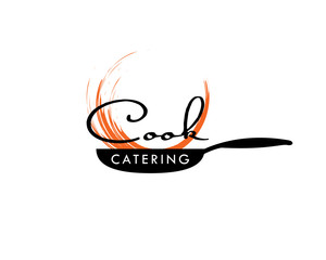 word cook fire flame food restaurant chef logo
