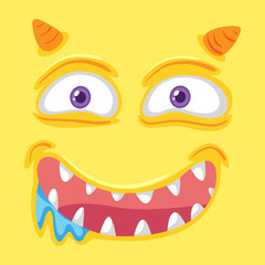 A yellow monster face
