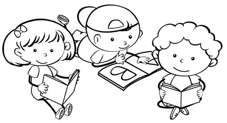 Doodle children learning character