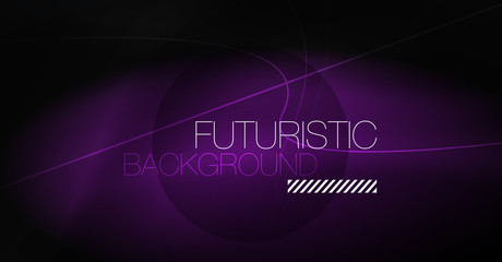 Digital technology abstract background - neon geometric design. Abstract glowing lines. Colorful techno background. Futuristic shape.