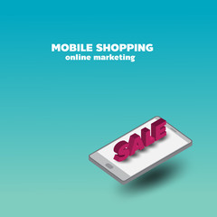 sale icon online shopping isometric - 238656777
