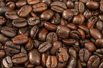 Roasted coffee beans, can be used as a background