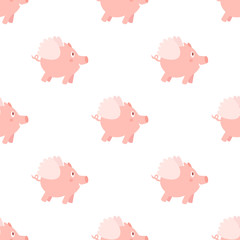 Cute pigs seamless pattern