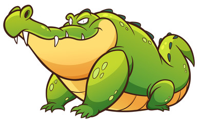 Naklejka premium Ilustracja wektorowa Cartoon krokodyla