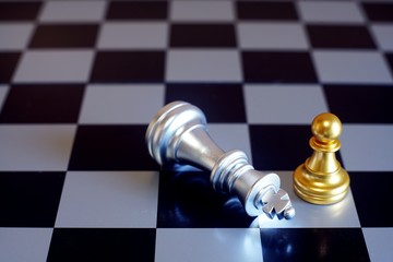 Chess board game, business competitive concept