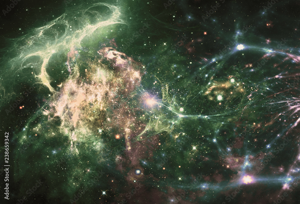 Canvas Prints artistic abstract multicolored galaxy in an energy field background