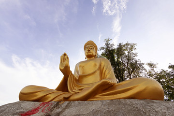Golden Buddha Statue of the temple of Thailand
