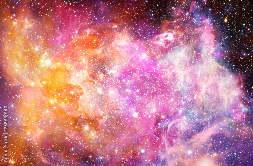 Wall mural artistic abstract multicolored smooth bright nebula galaxy in a space background