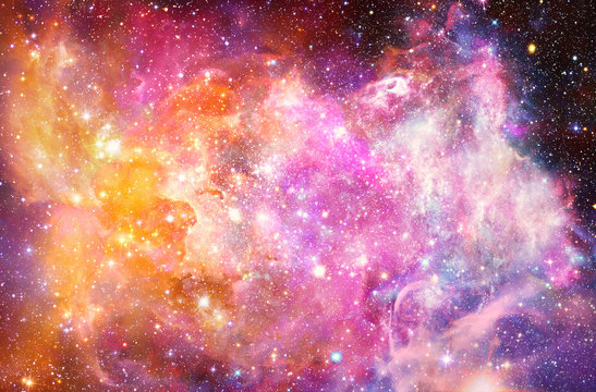 Artistic Abstract Multicolored Smooth Bright Nebula Galaxy in a Space Background