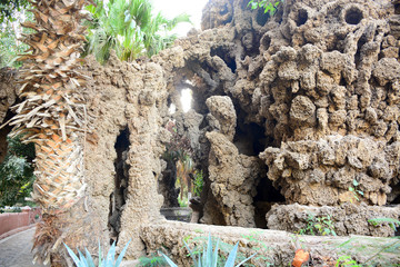 coral leaves building in a garden Gabalaia in Cairo Egypt