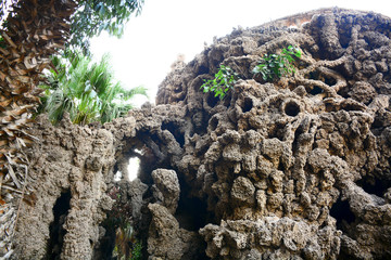 coral leaves building in a garden Gabalaia in Cairo Egypt