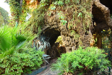 coral leaves building in a garden Gabalaia in Cairo Egypt