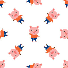 Obraz premium Pig wallpaper pattern