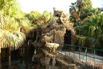 coral leaves building in a garden Gabalaia in Cairo Egypt