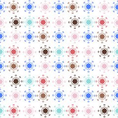 Snowflakes, stars, different color. Seamless. Background texture. Children, cheerful.