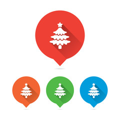 Colorful Round Long Shadow Christmas Tree Markers