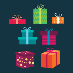 gift boxes vector illustration set