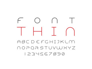 Thin font. Vector alphabet 