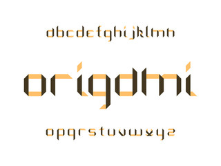 Origami font. Vector alphabet 