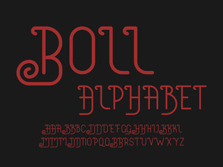 Roll font. Vector alphabet
