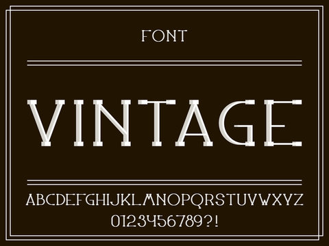 Vintage font. Vector alphabet 
