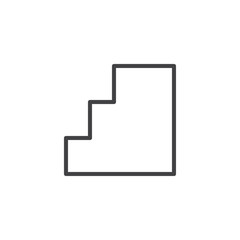 Step Stairs outline icon. linear style sign for mobile concept and web design. Ladder simple line vector icon. Symbol, logo illustration. Pixel perfect vector graphics