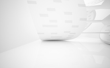 Abstract white interior of the future. 3D illustration and rendering