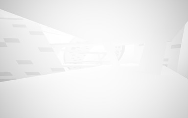 Abstract white interior of the future. 3D illustration and rendering