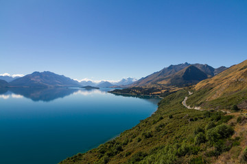 Nice scenic of Lake Wakatipu, Queentown, New Zealand