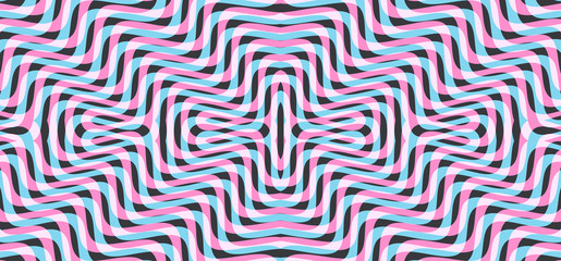 Pattern with optical illusion. Abstract striped background. Vector illustration.