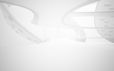 White smooth abstract architectural background. 3D illustration and rendering