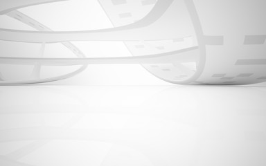 Obraz premium White smooth abstract architectural background. 3D illustration and rendering