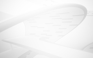 White smooth abstract architectural background. 3D illustration and rendering