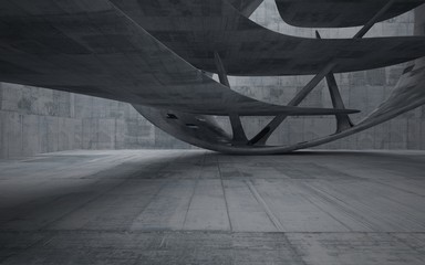 Empty dark abstract concrete smooth interior . Architectural background. 3D illustration and rendering