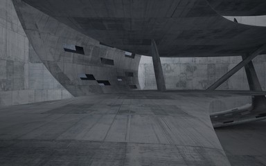 Empty dark abstract concrete smooth interior . Architectural background. 3D illustration and rendering