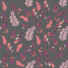 Texture with flowers and plants. Floral ornament. Original flowers pattern.