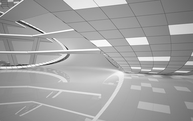 Obraz premium Abstract white interior highlights future. Polygon drawing . Architectural background. 3D illustration and rendering