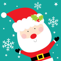 happy santa christmas card design
