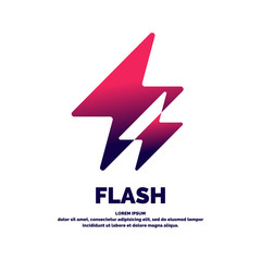 Lightning bolt icon on dark background. Vector graphic.