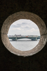View of the Trinity Bridge from the observation tower of the Peter and Paul Fortress in St. Petersburg