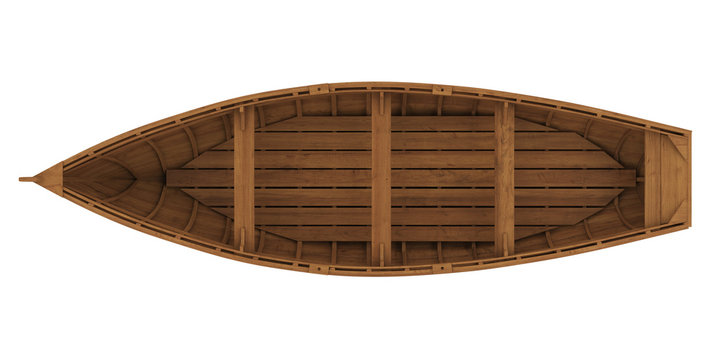 Fototapeta Wooden Boat Isolated