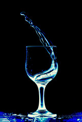 wineglass celebrate celebration isolated splashing, copy space