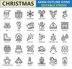Christmas Outline icon set