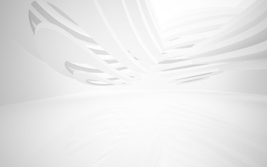Abstract white interior of the future. 3D illustration and rendering