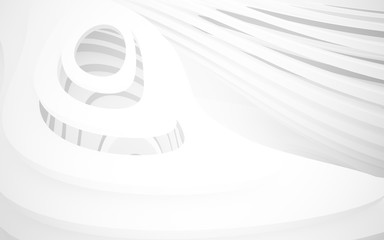 Obraz premium Abstract white interior of the future. 3D illustration and rendering